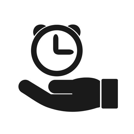 Vector illustration, web icon clock, alarm clock. flat design. isolated on a white background.のイラスト素材