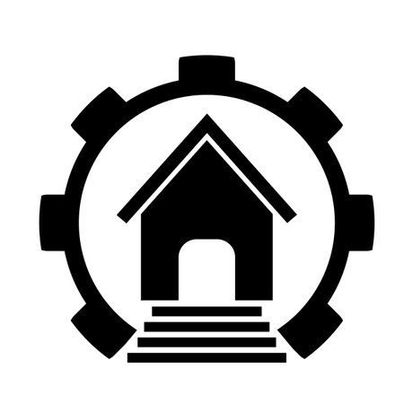 Vector illustration, house icon, building. isolated on a white background.のイラスト素材