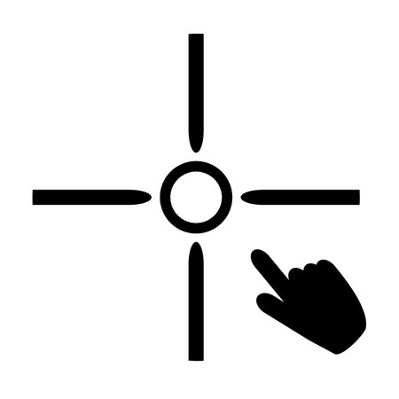 Vector illustration, hand and index finger icon. Goal. isolated on a white background.のイラスト素材