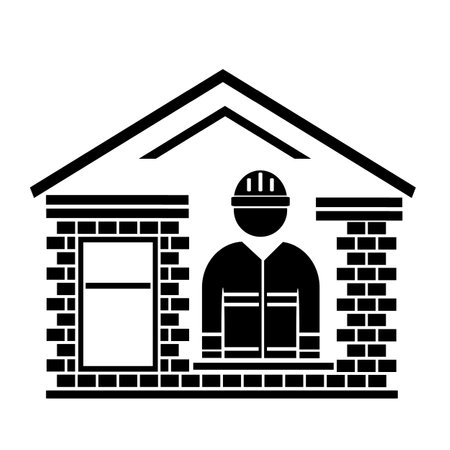 Vector illustration, web icon of a construction contractor. industry and repair. isolated on a white background.のイラスト素材