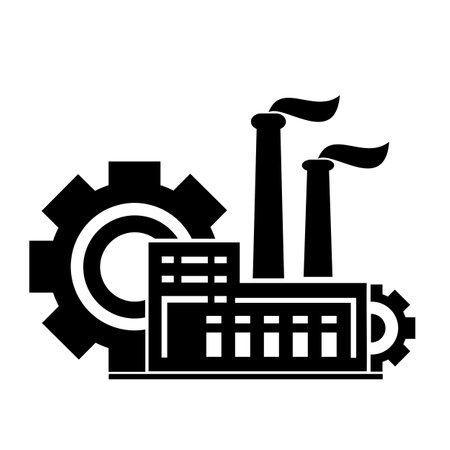 Vector illustration, production icon. industry. factory. isolated on a white background.のイラスト素材