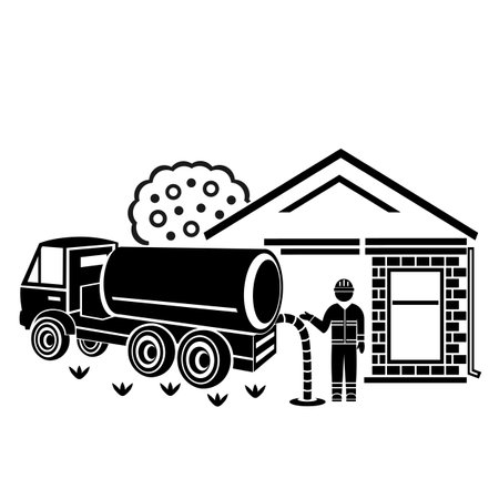 Vector illustration, car icon for septic tank. isolated on a white background.のイラスト素材