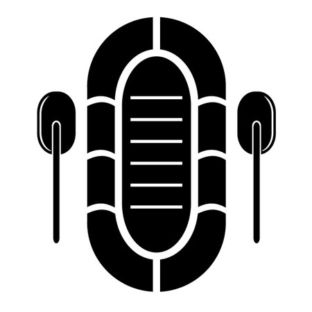 Vector illustration, inflatable boat icon. flat design. isolated on a white background.のイラスト素材