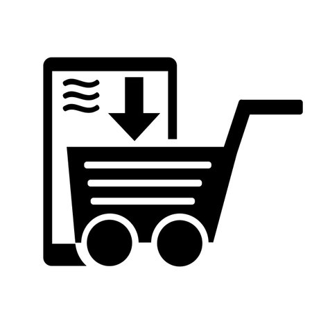Vector illustration, icon online order, delivery. isolated on a white background.のイラスト素材