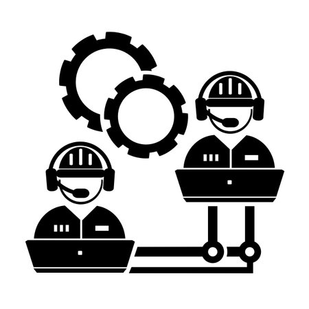 Vector illustration, icon from the field of construction, industry and mechanical engineering. Engineer. contractor. isolated on a white background.のイラスト素材