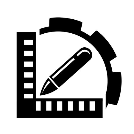 Vector illustration, icon from the field of construction, industry and mechanical engineering. Engineer. contractor. isolated on a white background.のイラスト素材