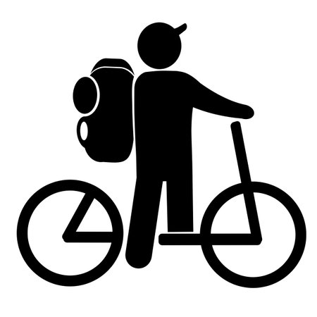 Vector illustration, logo, icon for travel and leisure. wildlife and tourism. people. isolated on a white background.のイラスト素材