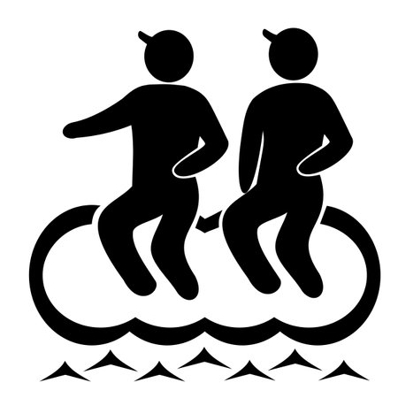 Vector illustration, logo, icon for travel and leisure. wildlife and tourism. people. isolated on a white background.のイラスト素材