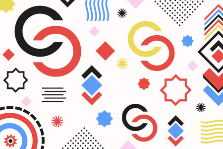 vector flat geometric background designのイラスト素材