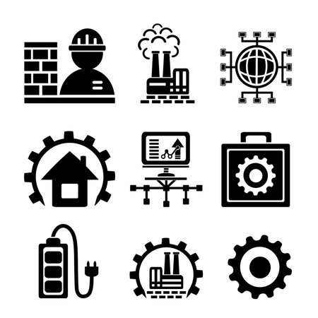 Set of vector icons for construction and industry.のイラスト素材