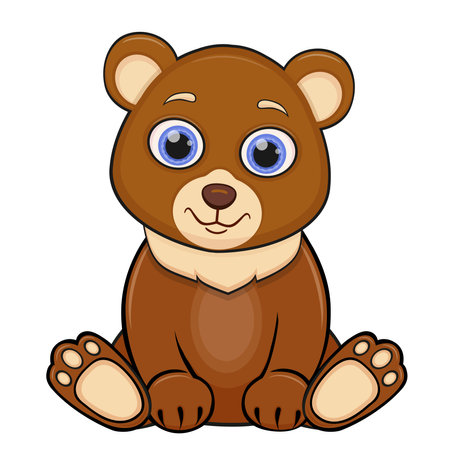 An illustration with a funny bear cubの写真素材