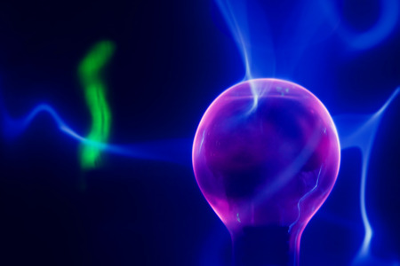 lightning electrical bright glowing sphere lightの写真素材