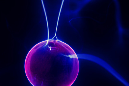 lightning electrical bright glowing sphere lightの写真素材