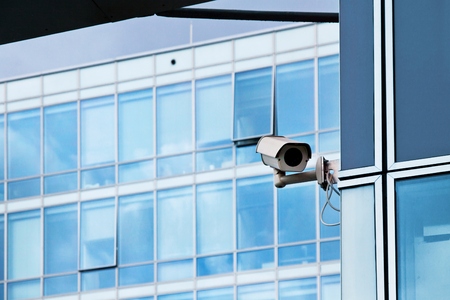 cctv camera security system on office buildingの写真素材