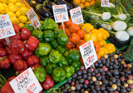 Fresh vegatables at a farm marketの写真素材