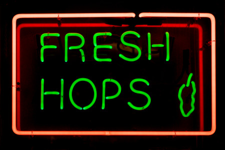 Fresh Hops Neon Signの写真素材