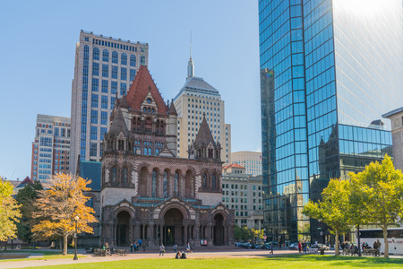 Copley Square, Boston, MA - October 18, 2015: Copley Square, named for painter John Singleton Copley, is a public square in Boston's Back Bay neighborhood.のeditorial素材