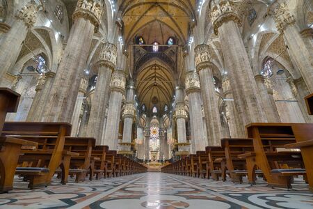 MILAN, ITALY -  JULY 1, 2016: Interior of the Milan Cathedral in Milan, Italyのeditorial素材
