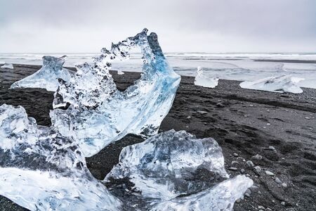 Jokulsarlon Glacier Ice Beachの写真素材
