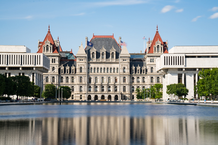 New York State Capitol Building on the Empire State Plaza in Albany. New Yorkのeditorial素材