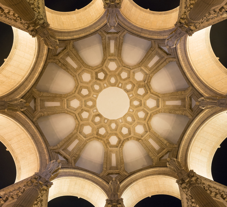 Architectural geometric pattern in domed ceiling