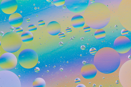 Colorful Bubble Spheres Background in Liquid
