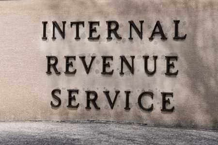 WASHINGTON, DC - MARCH 14, 2018: Internal Revenue Service sign at the IRS Building in Washington, DCのeditorial素材