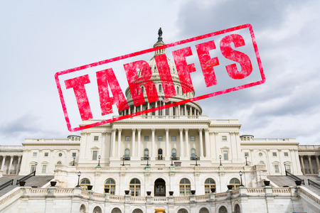 Tariff stamp effect on United States Capitol Buildingのeditorial素材