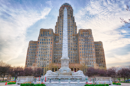 BUFFALO, NY - MAY 15, 2018: Buffalo City Building and McKinley Monument in downtown Buffalo, New Yorkのeditorial素材