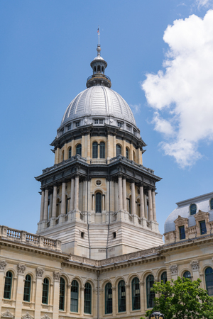 Dome of the Illinois State Capital Building in Springfield, Illinoisの写真素材