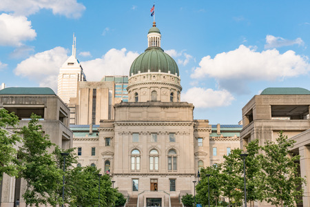 Indiana State Capital Building in downtown Indianapolis, Indianaの写真素材