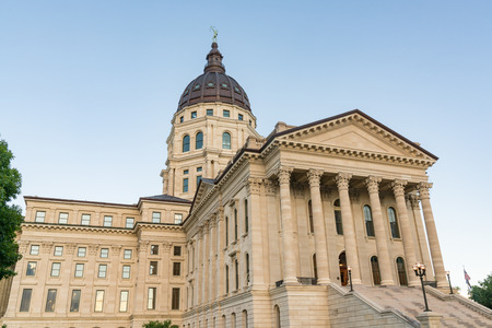 Exterior of the Kansas State Capital Building in Topeka, Kansasの写真素材