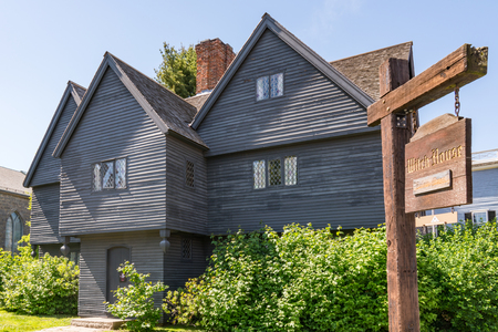 Salem, MA - June 8, 2019: Home of Judge Jonathan Corwin who presided over the Salem Witch Trials, also known as the Salem Witch Houseのeditorial素材