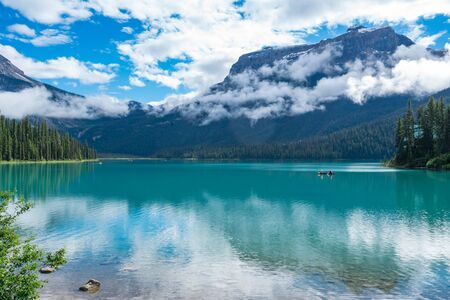 Emerald Lake in Yoho National Park, British Columbia, Canadaの写真素材