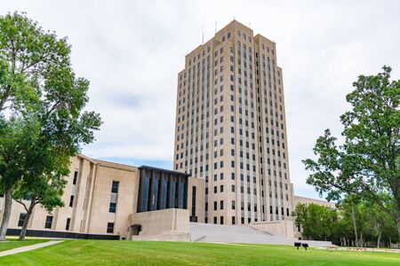 North Dakota Capital Building in Bismarck, NDの写真素材