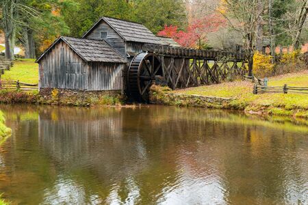 Historic Mabry Mill along the Blue Ridge Parkway in southern Virginiaの写真素材