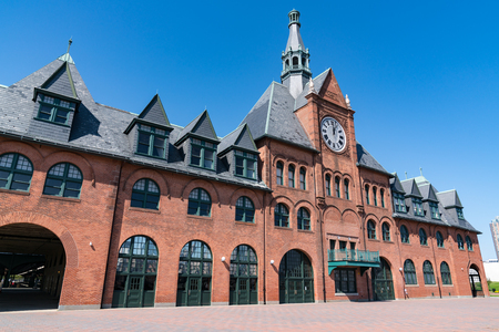 JERSEY CITY, NJ - SEPTEMBER 29, 2018: Clock Tower of the Central Railroad of New Jersey Terminal in Liberty State Parkのeditorial素材