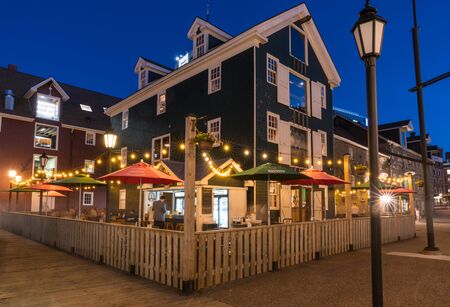Halifax, Canada - June 18, 2019: Restaurant with outdoor seating along the Halifax, Nova Scotia waterfrontの写真素材