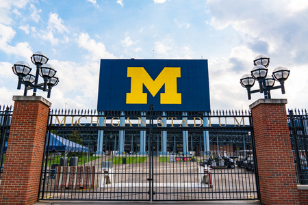 Ann Arbor, MI - September 21, 2019: Entrance gate at the University of Michigan Stadium, home of the Michigan Wolverinesのeditorial素材