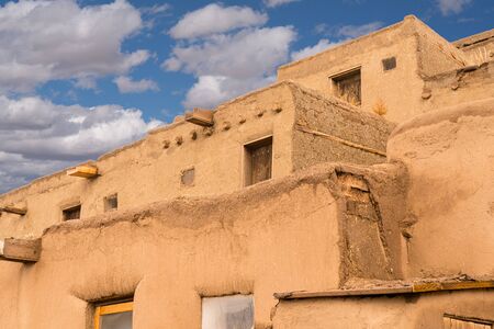 Exterior of old adobe building in New Mexico