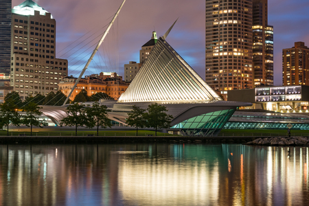 Milwaukee, WI - September 22, 2019: Exterior of the Milwaukee Art Museum along Lake Michiganのeditorial素材