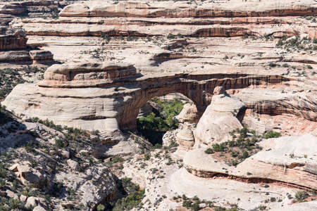 Sipapu Bridge in Natural Bridges National Monument in Utahの写真素材
