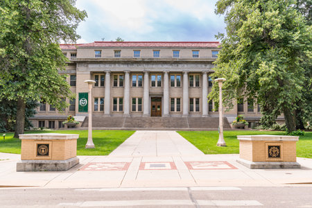 Fort Collins, CO - July 16, 2022: Exterior of the Administrative Building of Colorado State University in Fort Collins, Coloradoのeditorial素材
