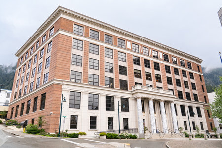 Exterior of the Alaska capitol building in Juneau, Alaska
