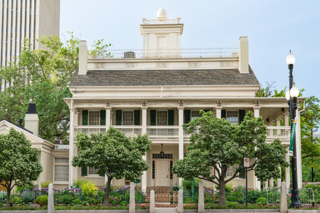 Salt Lake City, UT - May 23, 2023: Historic Beehive House in Salt Lake City, Utah.  The residence of Mormon leader Brigham Young.のeditorial素材