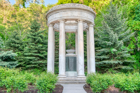 Salt Lake City, UT - May 23, 2023: Pagoda Monument in Memory Grove, Salt Lake City, Utah is a World War I memorial designed by Slack Wilburnのeditorial素材