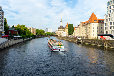 BERLIN, GERMANY 06.05.2022 Berlin View of the river Spree and the Bode Museum.