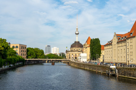 BERLIN, GERMANY 06.05.2022 Berlin View of the river Spree and the Bode Museumのeditorial素材