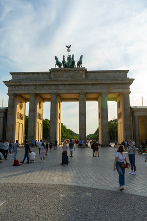 BERLIN, GERMANY - 08.07.2022: Brandenburg Gate in Berlin during daytime sunny timeのeditorial素材