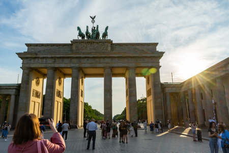 BERLIN, GERMANY - 08.07.2022: Brandenburg Gate in Berlin during daytime sunny timeのeditorial素材